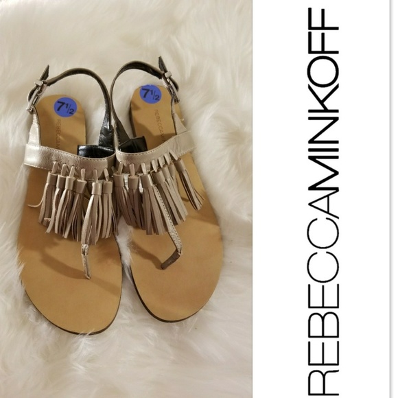 NWOB Rebecca Minkoff Tassel Erin Taupe Sandals - Picture 3 of 7